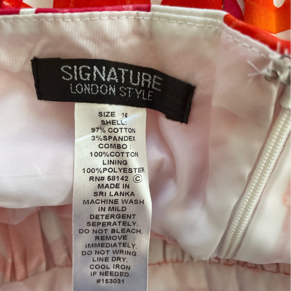 NWT Signature London Style Orange Pink Sun Dress 16 - Picture 4 of 4